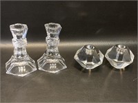 2 Sets of Crystal Candle Holders / Candlesticks