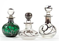 ASSORTED SILVER-OVERLAY AND GLASS PERFUME