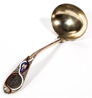 ENAMEL-DECORATED STERLING SILVER GRAVY / SAUCE