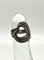 Vintage 925 Sterling Silver Heart Ring