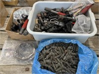 Gray Tub of Bolts, Nuts, Springs and Rings