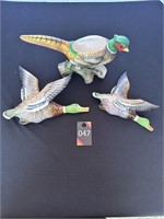 Pheasant Planter and Duck Wall Hangers