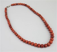 Apple Coral Beaded Necklace.