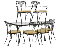 Woodard Iron Table and Six Chairs
