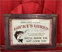 Lucky’s Lures sign 19x28