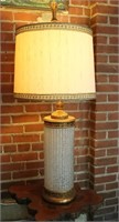 Ormolu & Crackle Column Lamp
