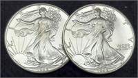 (2) 1992 Silver Eagles