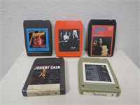 5 ROCK & COUNTRY 8 TRACK TAPES NICE ZZ TOP ETC