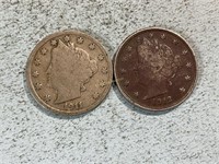 1911 and 1912 Liberty head nickels