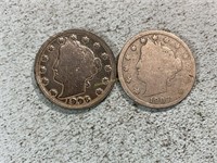 1906 and 1907 Liberty head nickels