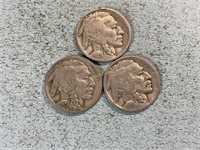 1925, two 1926 Buffalo nickels
