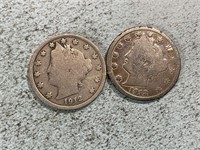 1912 and 1912D Liberty head nickels