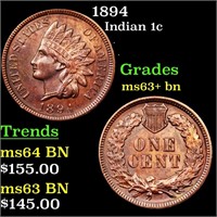 1894 Indian 1c Grades Select+ Unc BN
