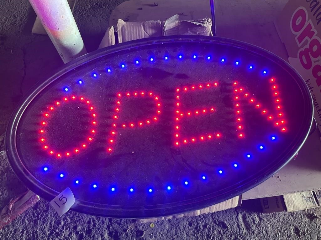 WORKING open sign