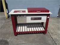 ALABAMA Patio Serving Table with Cooler on Wheels