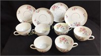 (6) cups and (4) saucers marked PMR Bavaria