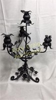 Black wrought iron candelabra