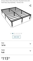 Amazon Basics Heavy Duty Non-Slip Bed Frame with