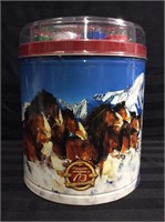 Budweiser Clydesdales Popcorn Tin & Poker Chips