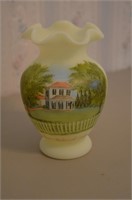 Fenton Hand Painted Hoover 75th Anniversary Vase