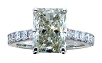 14k Gold 4.54 ct Radiant Cut Lab Diamond Ring