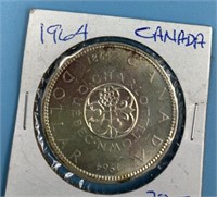 Canadian silver dollar 1964                   (O 1