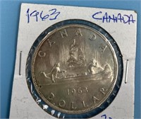 Canadian silver dollar 1963                   (O 1