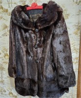 Mink short coat, button front
