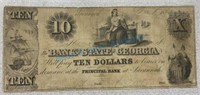 1850 bank of the state of Georgia $10 note