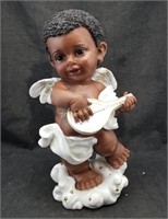 African American Baby Angel Playing Mandolin