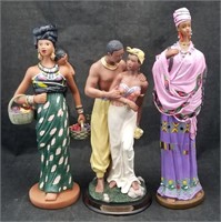 Lot Of 3 Ebony Treasures Statues W/ Boxes