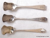 Georgian & Victorian Silver Spade Salt Spoons.