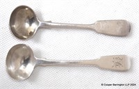 Two Victorian Exeter Sterling Silver Sauce Spoons