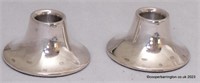 A Pair of QEII Sterling Silver Dwarf Candlesticks