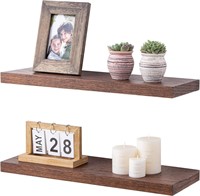 Oak Floating Shelves 24'x8'  Dark  Set of 2