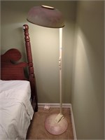 Metal floor lamp w stenciled flowers