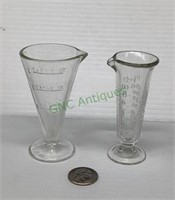 Small vintage and antique medicine beakers -larger