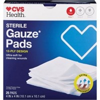 (2) 25-Pc 4" x 4" CVS Health Sterile Gauze Pads