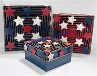 Set of (3) Patriotic Nesting Boxes
