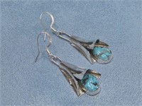 Sterling Silver Squash Blossom Dangle Earrings See