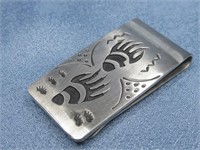Sterling Silver Tested Bear Paw Money Clip