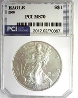 2000 Silver Eagle MS70 LISTS $4350