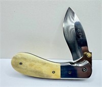 C Cox Custom Cow Bone Folding Knife