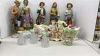 13&14’’ homco like figurines (5) total, and other