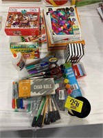 PUZZLE, OFFICE SUPPLIES, CRAYON PACK, BAG OF