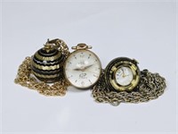 Vintage Pendant Watches: Caravelle Enameled, Titus