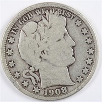 1908-D Barber Half Dollar