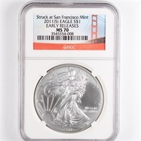 2011-(S) Silver Eagle NGC MS70