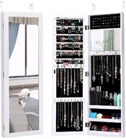 Full Length Mirror Jewelry Cabinet with Ring Slots