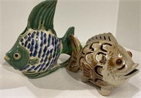 Ceramic fish decor - tallest measuring 9 1/2